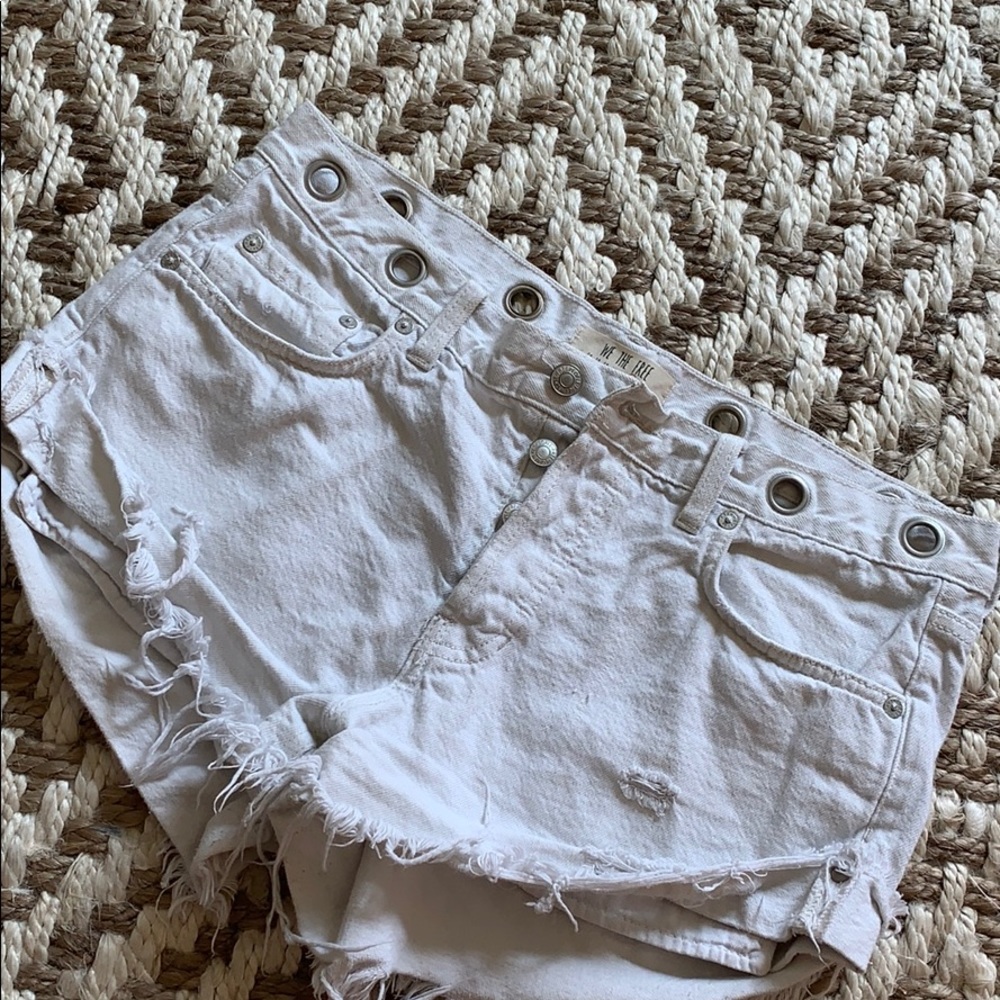 Free people white denim shorts